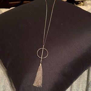 Long silver necklace